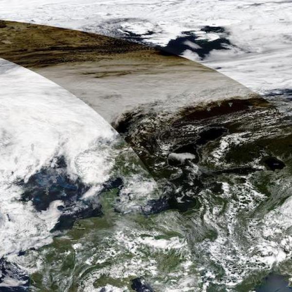 Partial Solar Eclipse on 10 June 2021 (MODIS/Aqua)