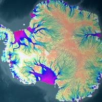 NISAR image of ice thickness over Antarctica