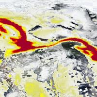 Image of high aerosol index values from Canadian Wildfires from the VIIRS and OMPS instruments aboard the joint NASA/NOAA Suomi NPP platform on May 29, 2025