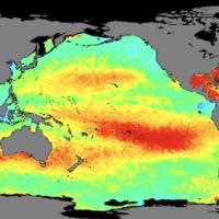 mean sea surface salinity values over 8 days across 2023