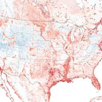 wetland and coastal distribution of bird data over North America