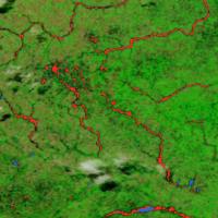 This image shows flooding in Argentina with VIIRS data.