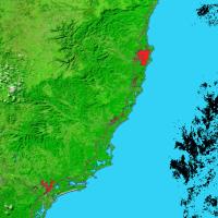 flooding data in Australia shown in the Worldview application