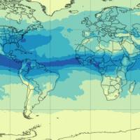 Monthly Average Daily TCWV from AIRS for July 2025