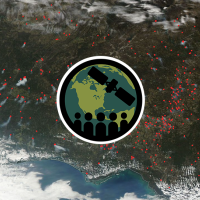 This satellite image, captured on January 30, 2017, shows numerous fires and smoke plumes across the southeastern United States. The ARSET logo appears atop in the middle of the image.