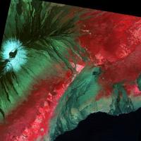 ASTER false-color view of Kilauea volcano in Hawaii