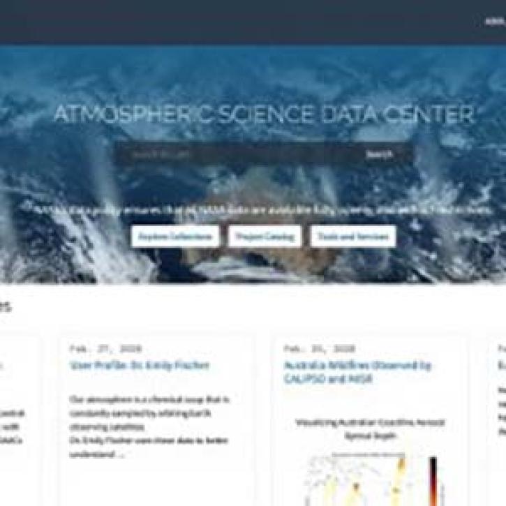 Screenshot of the ASDC website