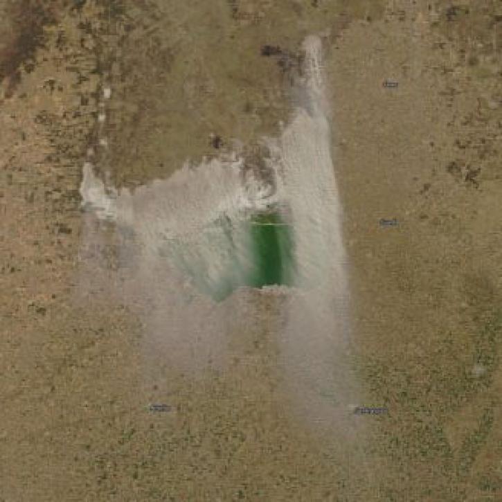 Terra MODIS image of dust blowing off Mar Chiquita on September 10, 2013