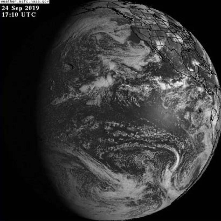 Examples of full disk hemispheric imagery available in NASA Worldview from GOES-West