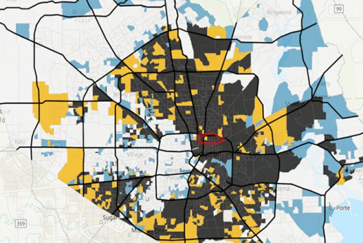 data over Houston, TX