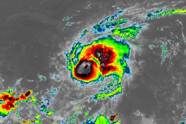 Clean Infrared image of Hurricane Beryl approaching Jamaica on 3 July 2024 at 11:00 UTC from the ABI instrument aboard the GOES-East satellite