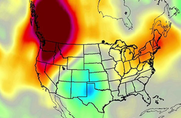 AIRS instrument data over the United States