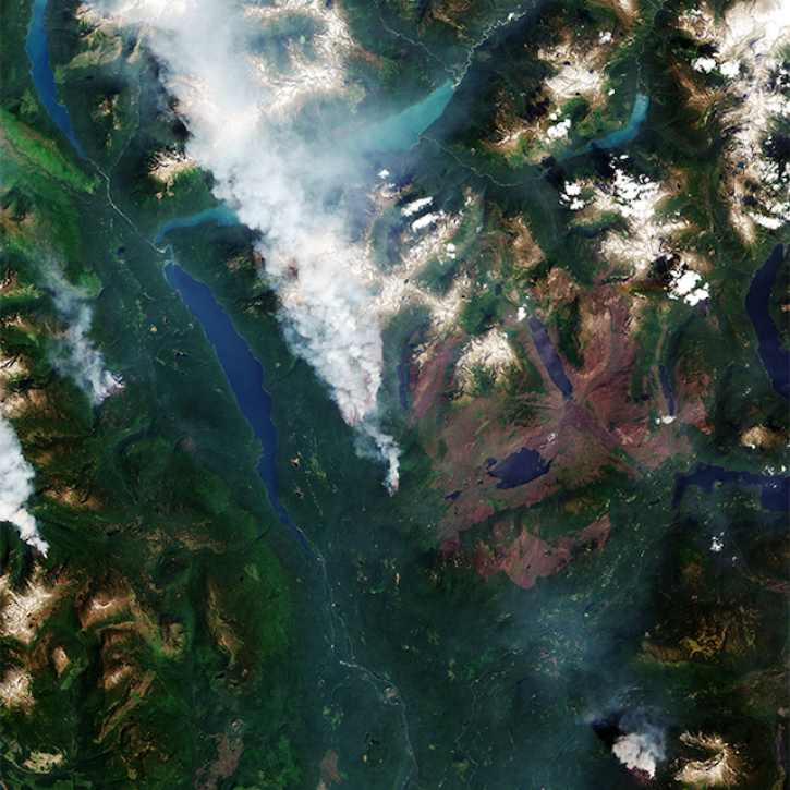 © 2024 Planet Labs PBC - Wildfires in Jasper National Park, Canada - July 21, 2024 - PlanetScope