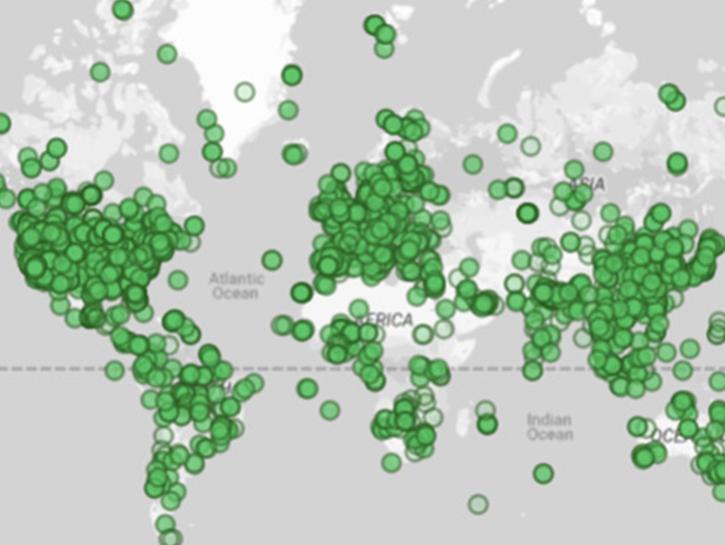 map of COVID-19 data