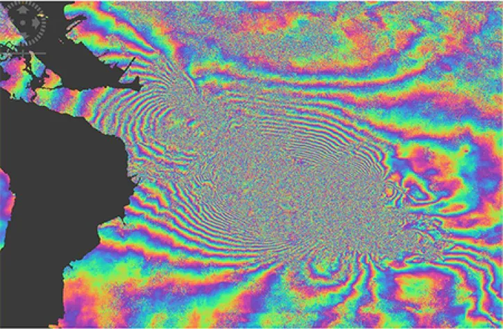 This image shows the deformation fringes related to the 2016 Kumamoto Earthquake show clearly after multi-looking and phase filtering were applied. Contains modified Copernicus Sentinel data 2016, processed by ESA.