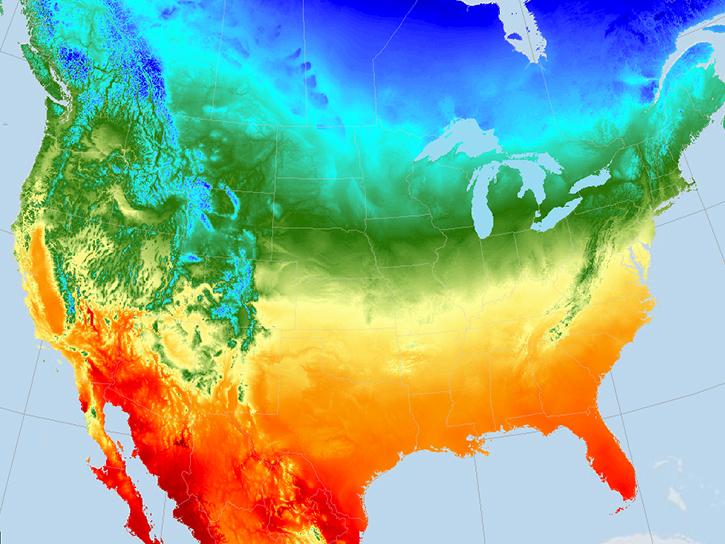 image of DAYMET data over North America