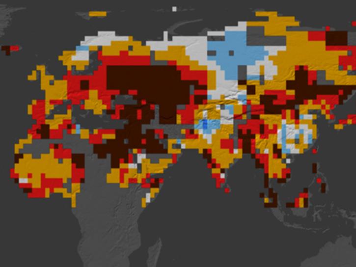 map of SEDAC heat data