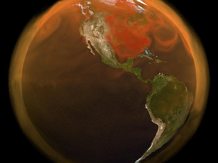 image of greenhouse gas in earth's atmosphere