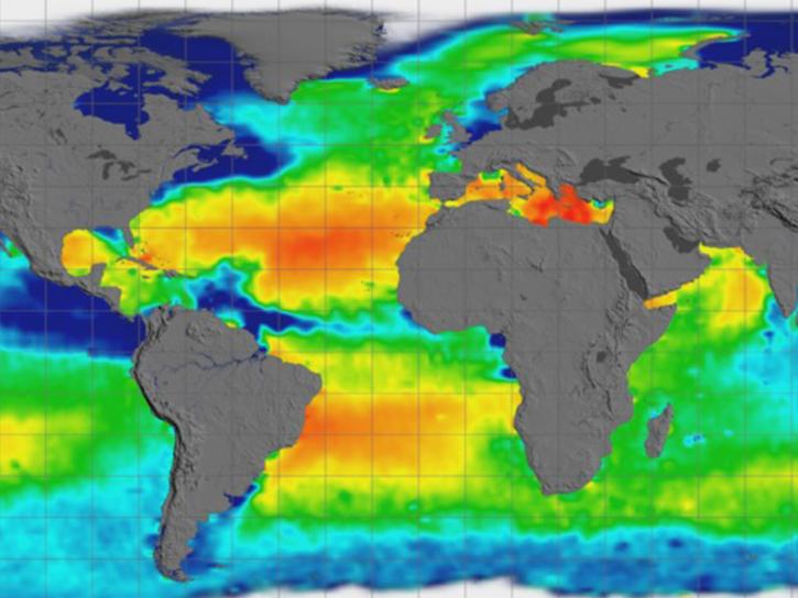 image of GIS ocean surface temperature data