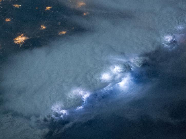 image of lightning from space