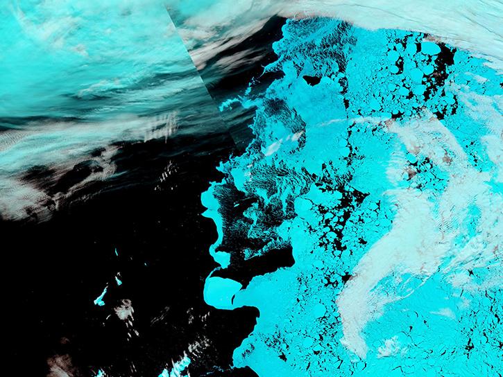 satellite image of sea ice