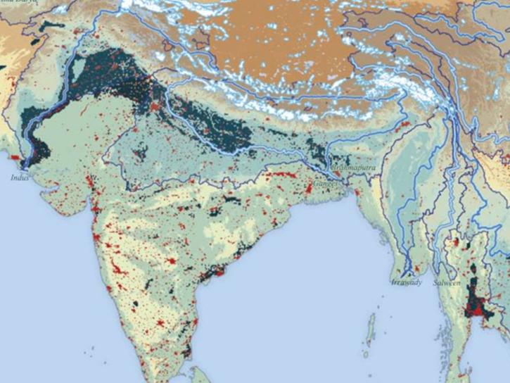 image of flood data over India and southeast Asia