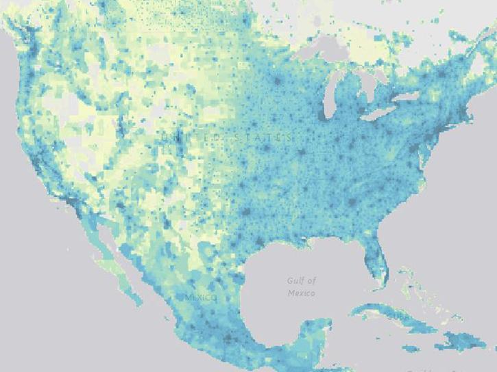 image of SEDAC population data