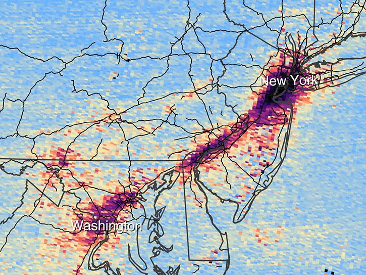 image of tropospheric data over the mid-atlantic region