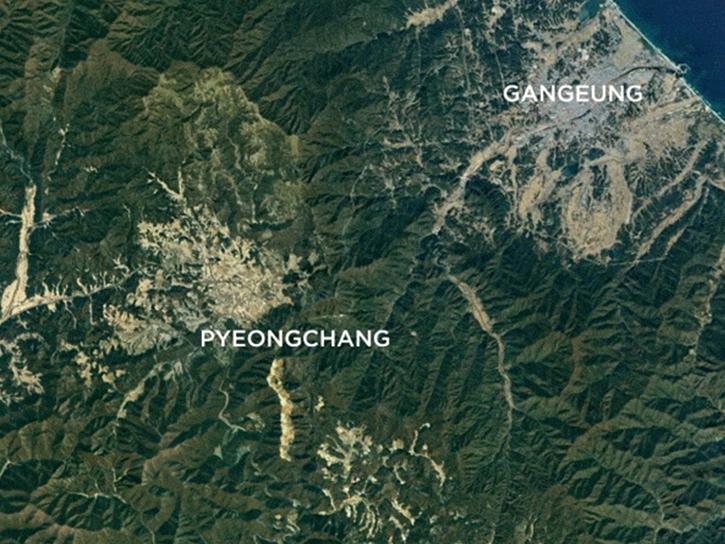 image of satellite view of South Korea