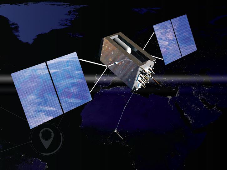 image of GNSS satellite in orbit