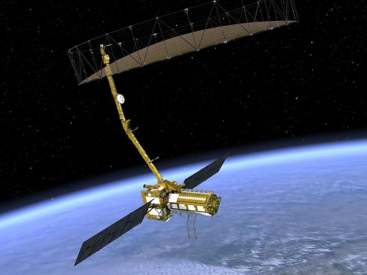 image of NISAR satellite in orbit