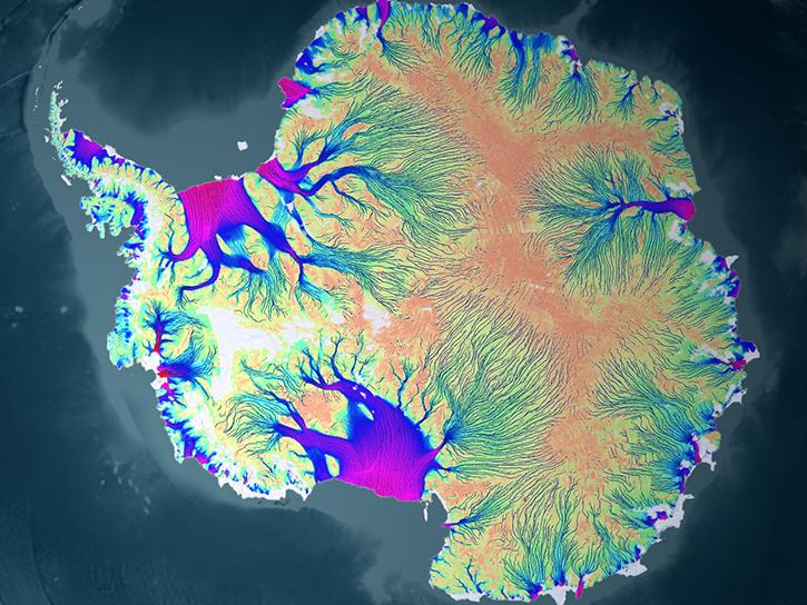 NISAR image of ice thickness over Antarctica