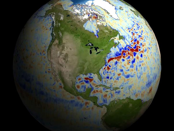 image of SWOT data over western global hemisphere