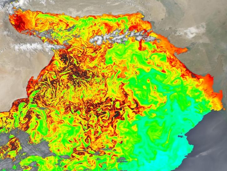 Chlorophyll-a concentration of the Gulf of Oman and Arabian Sea on February 15, 2025 from the OCI instrument aboard the PACE satellite