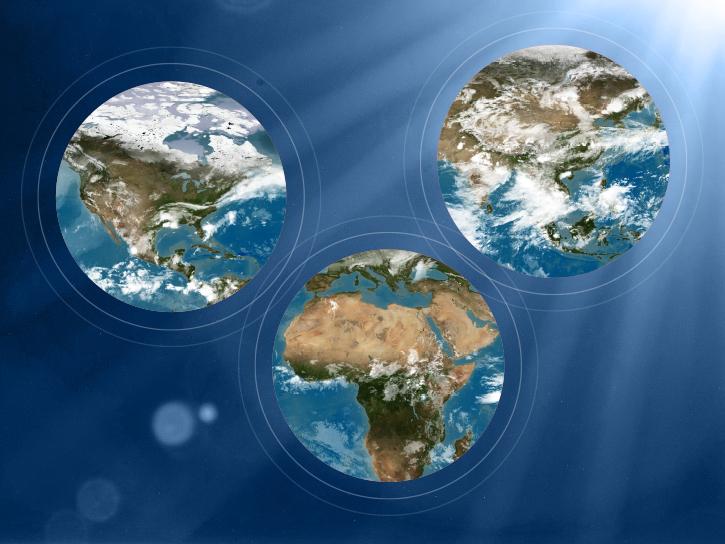 image of three circles showing earth