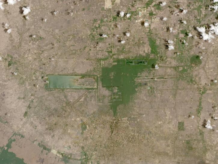 True-color reflectance image of Angkor Wat, Angkor Thom and West Baray, Cambodia on 12 April 2025 from the MSI instrument aboard ESA's Sentinel-2C satellite