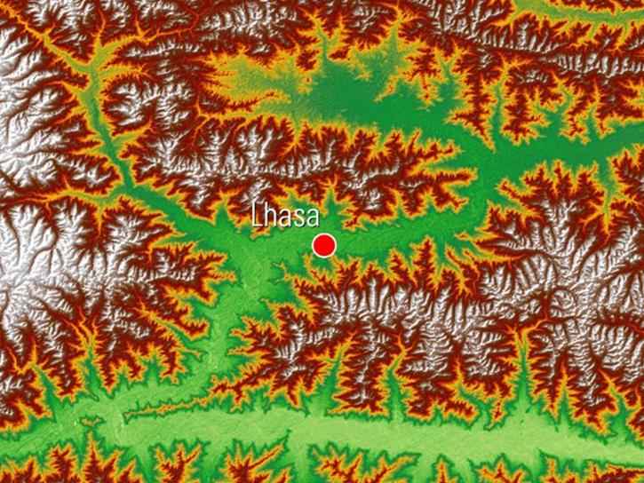 ASTER satellite image of the Tibetan plateau