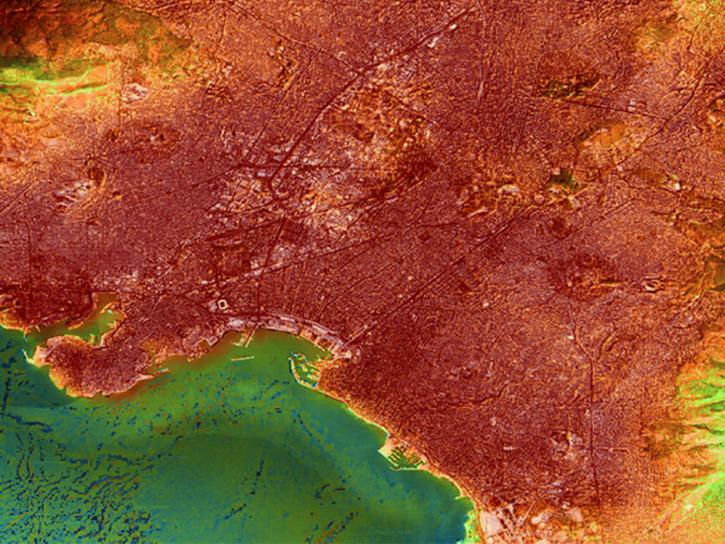 ECOSTRESS image of Athens, Greece