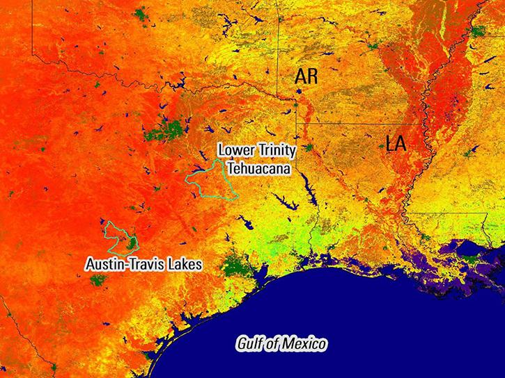evapotranspiration data over Texas