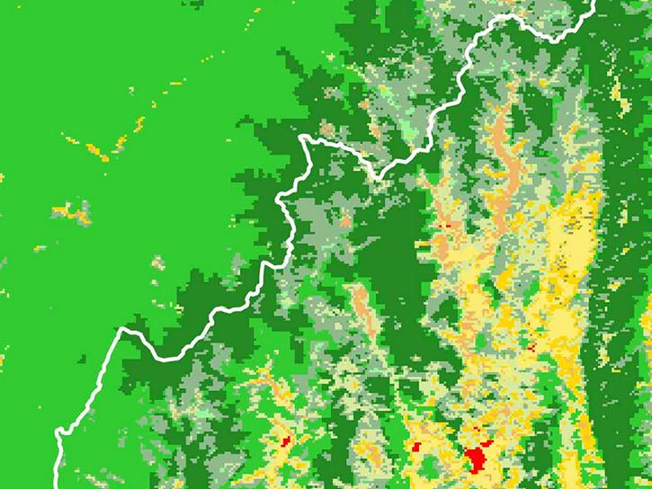 land cover data over the Myanmar/China border