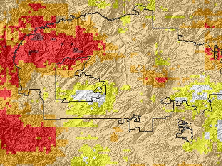 satellite image of Navajo Nation 