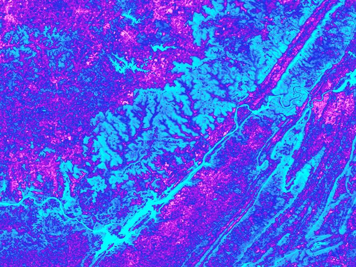 Change between daytime and nighttime land surface temperature based on ECOSTRESS Land Surface Temperature data from August 30 to September 1, 2019