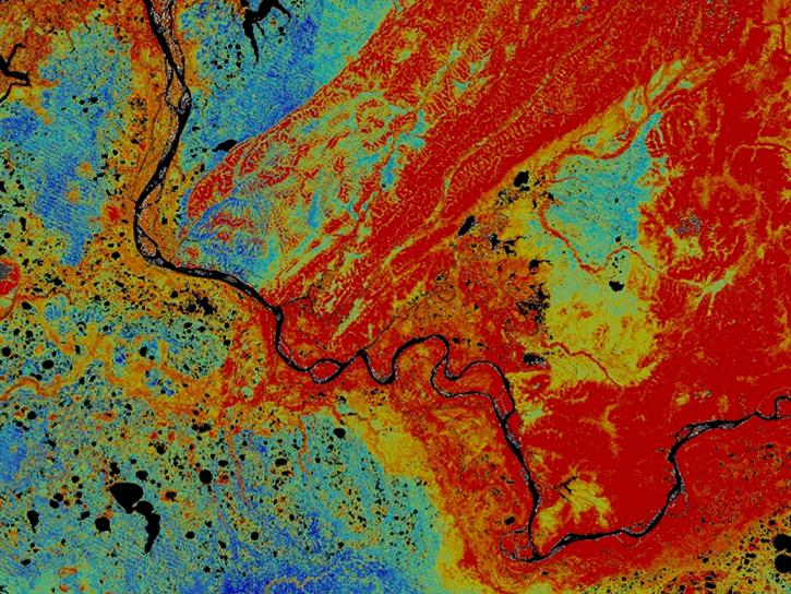 WELD mosaic of permafrost in the Yukon river 