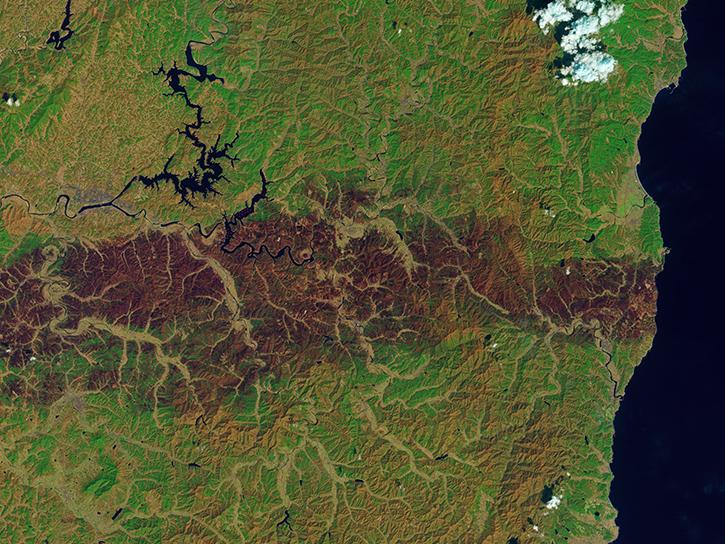 Landsat 9 image of a burn scar in South Korea