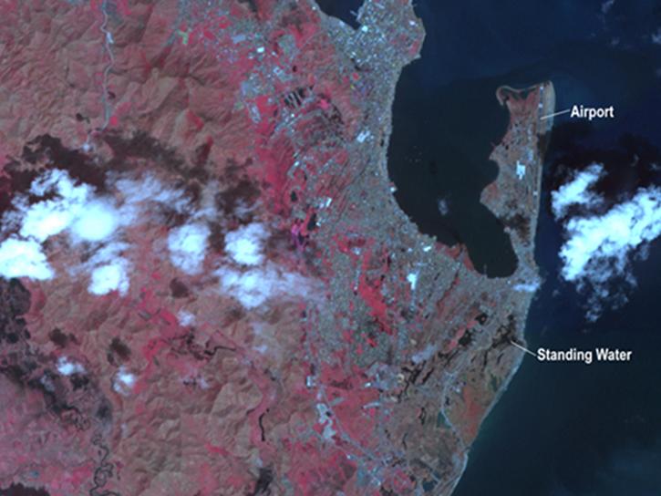 ASTER image of Tacloban City acquired on November 15, 2013, after Typhoon Haiyan leveled the city