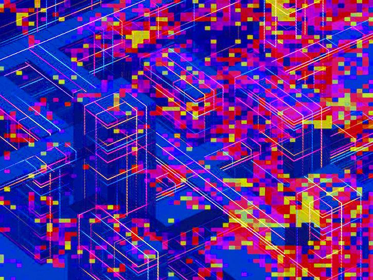 data points with abstract design