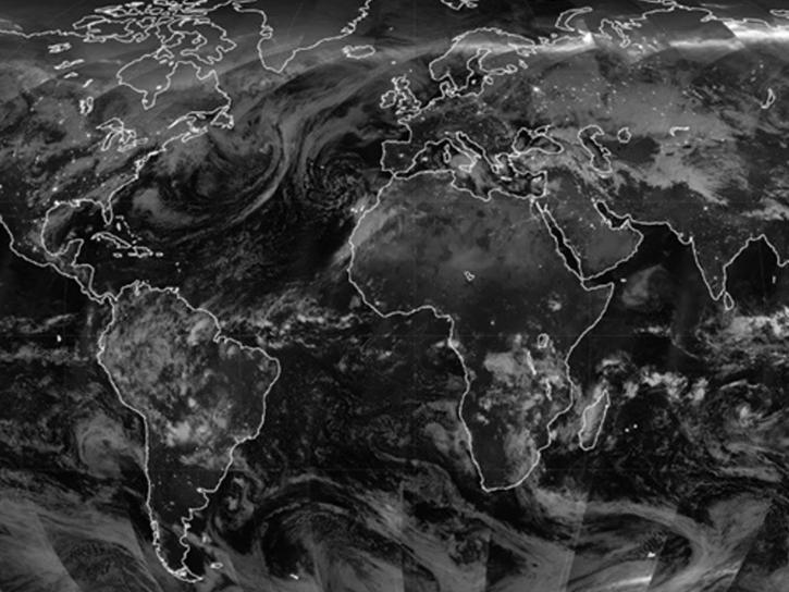 Black-and-white VIIRS day/night bands data visualization