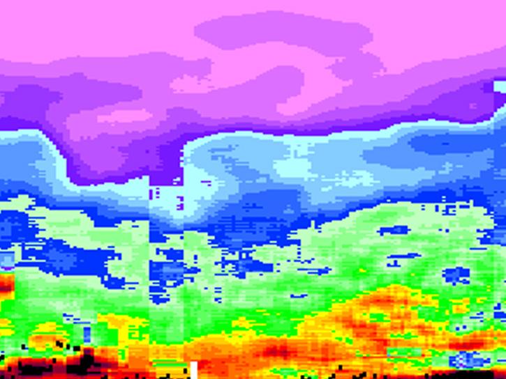 plotted reflectivity data collected by the LiDAR Atmospheric Sensing Experiment (LASE)