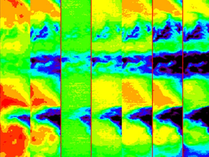 brightness temperature measurements of water vapor, clouds, precipitation, and other atmospheric features from August to September 1998 based out of Patrick Air Force Base in Florida