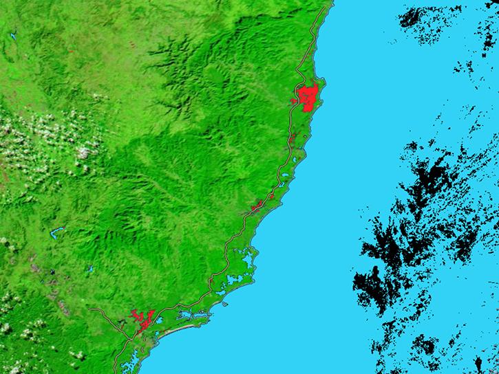 flooding data in Australia shown in the Worldview application